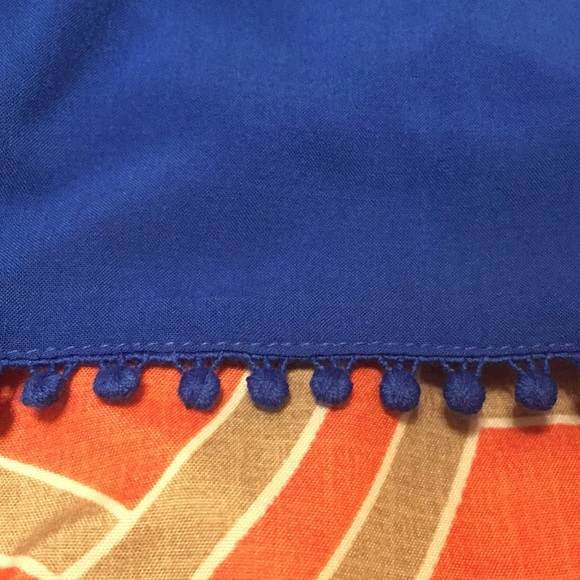 NWT. Kaari Blue one shoulder top with dot trim. - Picture 2 of 4